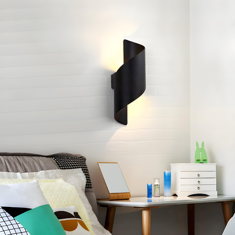 Applique Murale LED Extérieure Scandinave Design Spiralé Minimaliste et Moderne | Étanche