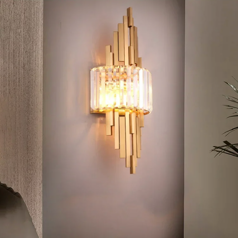 Applique Murale Cristal pour Salon Moderne | Design Doré Haut de Gamme