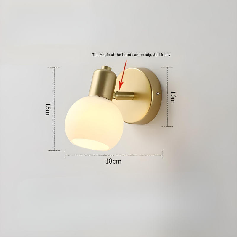 Applique Murale Salle de Bain LED Rotative en Métal et Verre