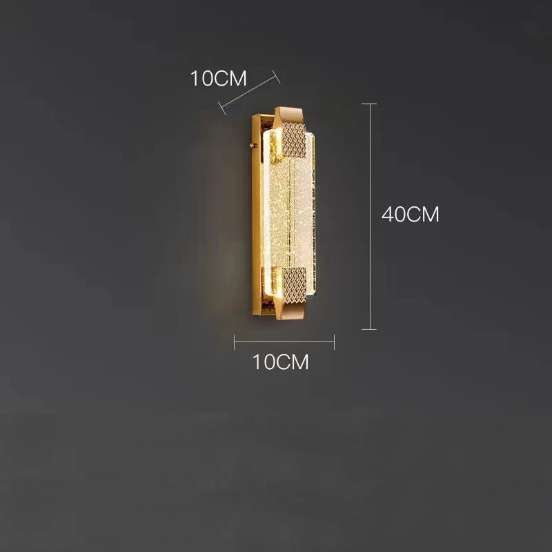 Applique Murale LED de Luxe en Cristal Doré | Éclat Moderne pour Intérieurs Haut de Gamme