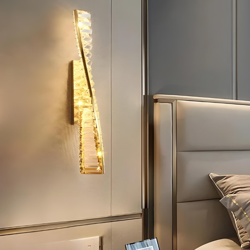 Applique Murale LED Dorée à Éclats de Cristal Haut de Gamme | Design Moderne Décoratif