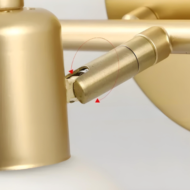 Applique Murale Salle de Bain LED Rotative en Métal et Verre