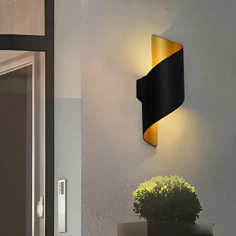 Applique Murale LED Extérieure Scandinave Design Spiralé Minimaliste et Moderne | Étanche
