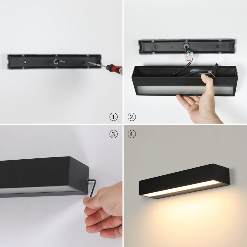 Applique Extérieure Murale LED Extérieur Rectangulaire Décoratif