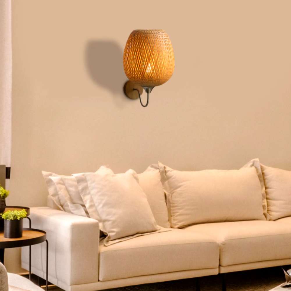 Applique Murale en Bambou | Design aux Formes Arrondies