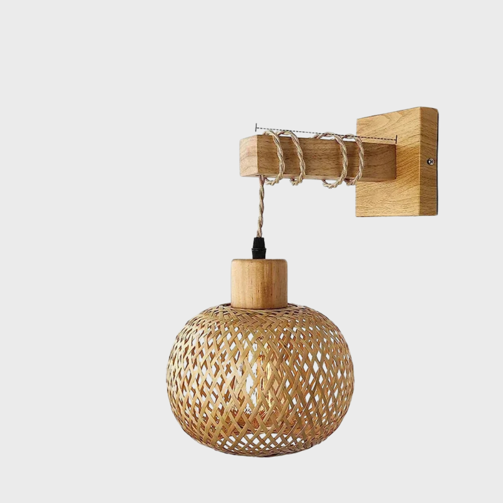 Applique Murale en Bambou et Rotin Naturel