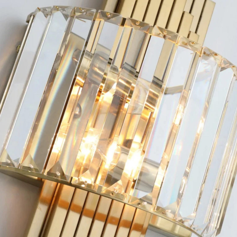Applique Murale Cristal pour Salon Moderne | Design Doré Haut de Gamme
