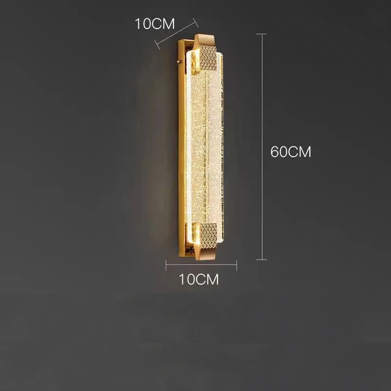 Applique Murale LED de Luxe en Cristal Doré | Éclat Moderne pour Intérieurs Haut de Gamme
