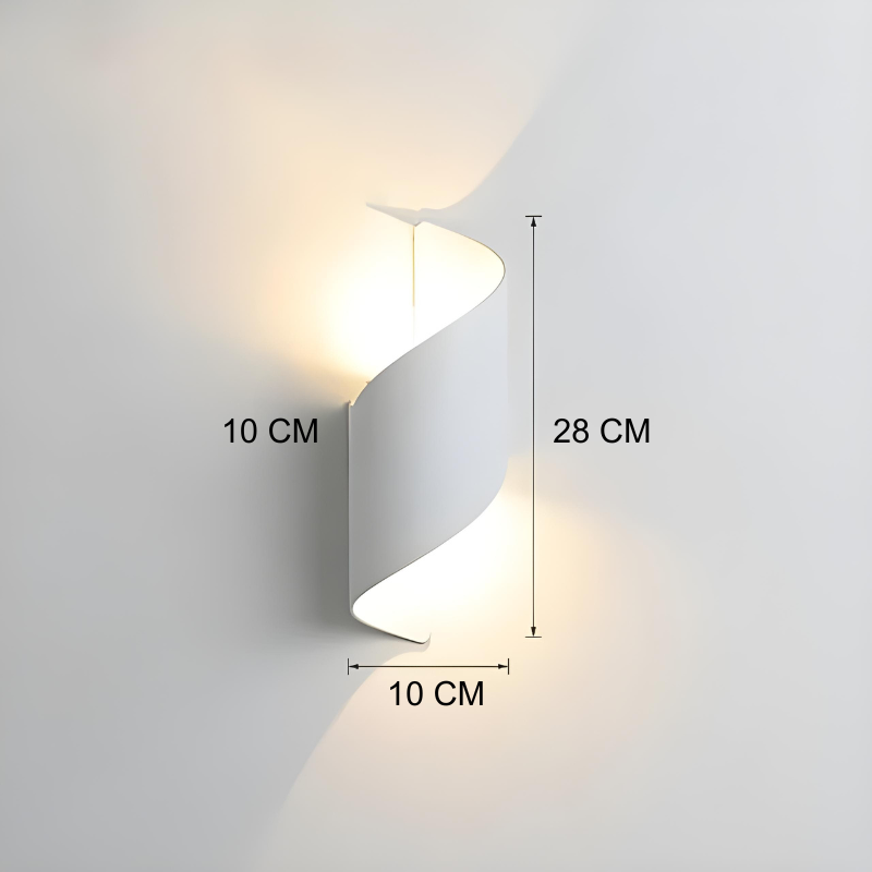 Applique Murale LED Extérieure Scandinave Design Spiralé Minimaliste et Moderne | Étanche