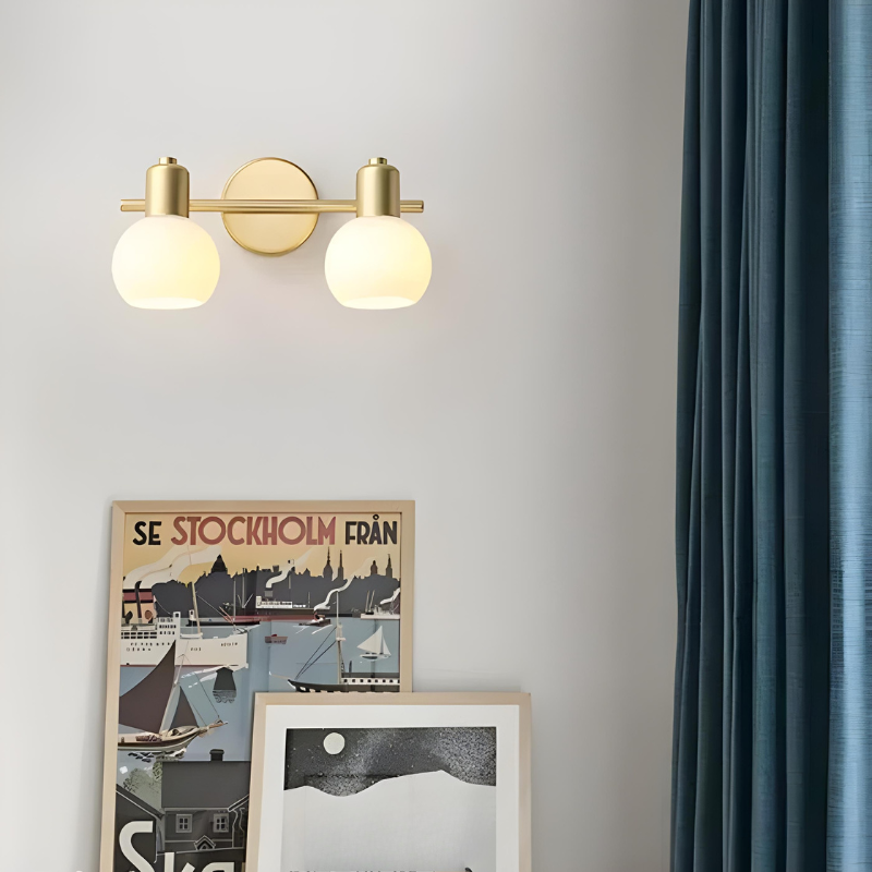 Applique Murale Salle de Bain LED Rotative en Métal et Verre