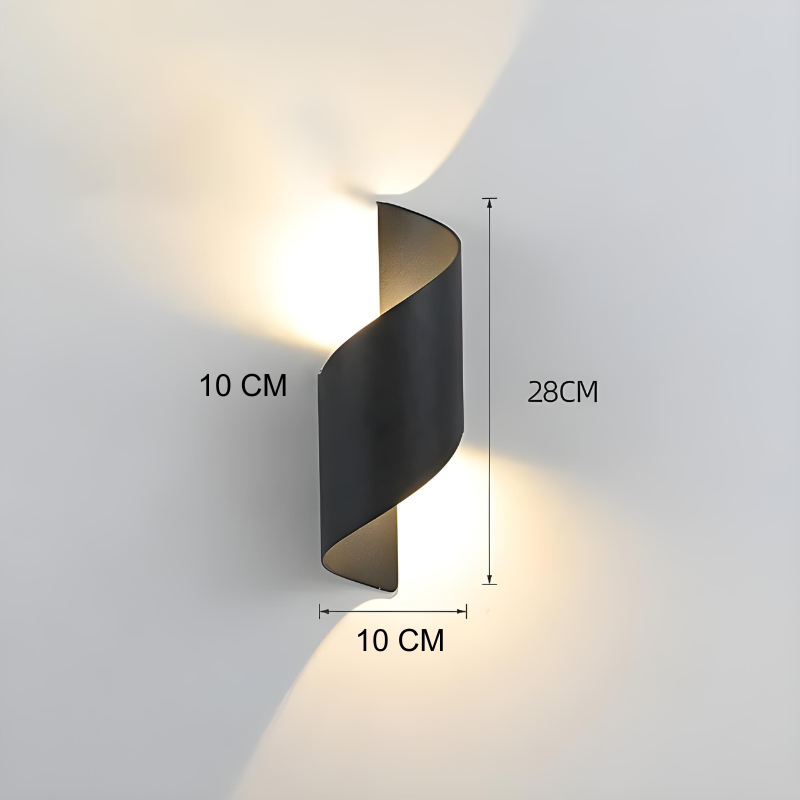 Applique Murale LED Extérieure Scandinave Design Spiralé Minimaliste et Moderne | Étanche