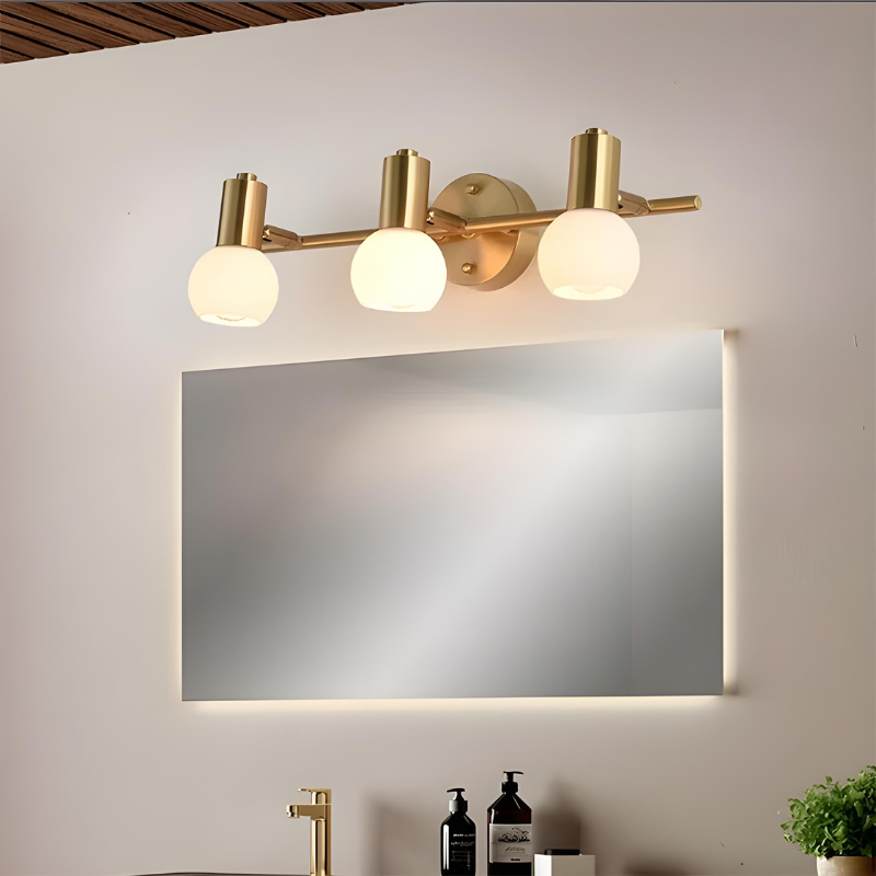 Applique Murale Salle de Bain LED Rotative en Métal et Verre
