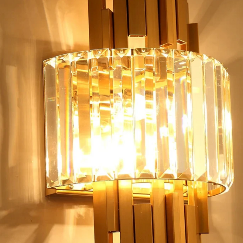 Applique Murale Cristal pour Salon Moderne | Design Doré Haut de Gamme