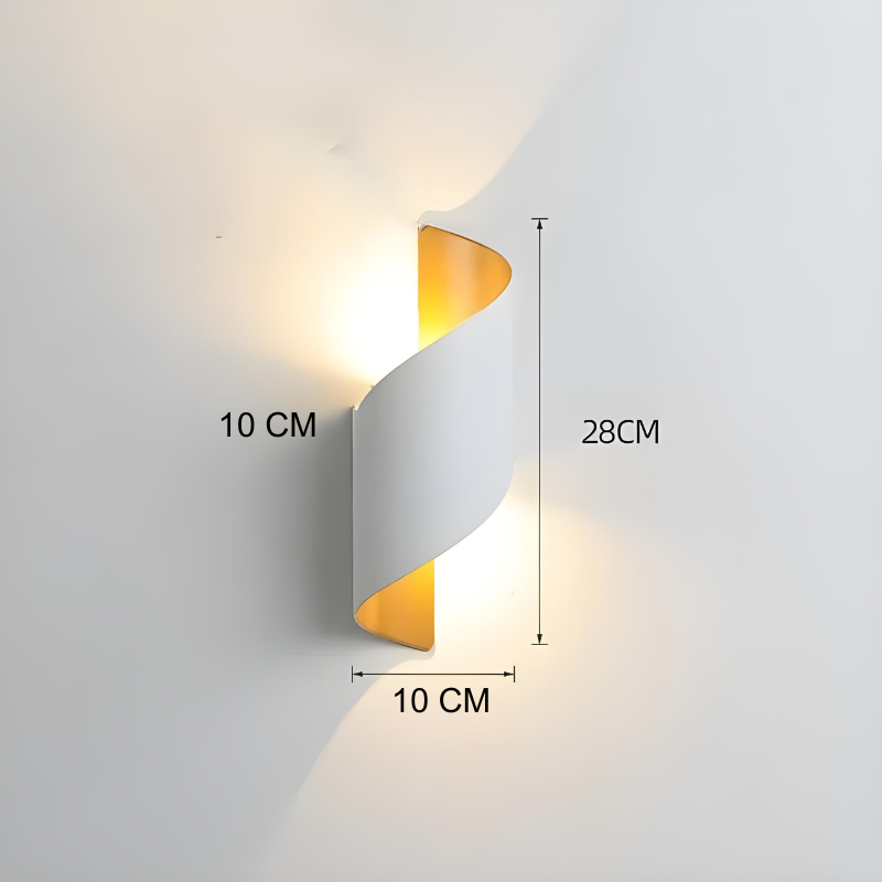 Applique Murale LED Extérieure Scandinave Design Spiralé Minimaliste et Moderne | Étanche