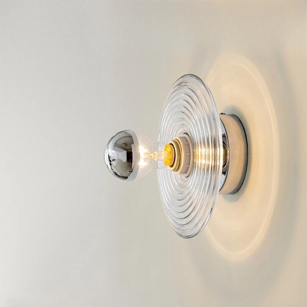 Applique Murale LED en Verre avec Effet Ondulé