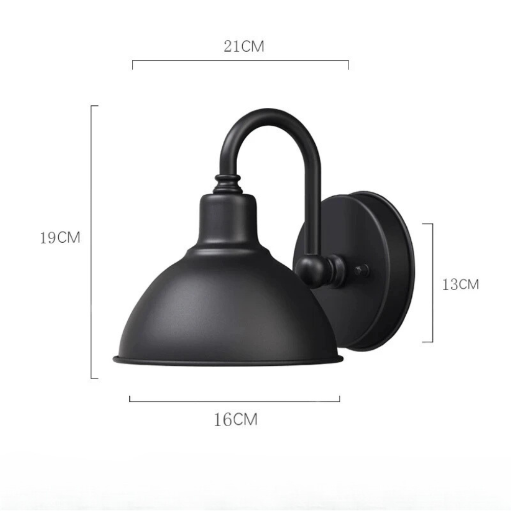 Applique Murale Extérieure Industrielle Rétro Étanche en Métal Vieilli