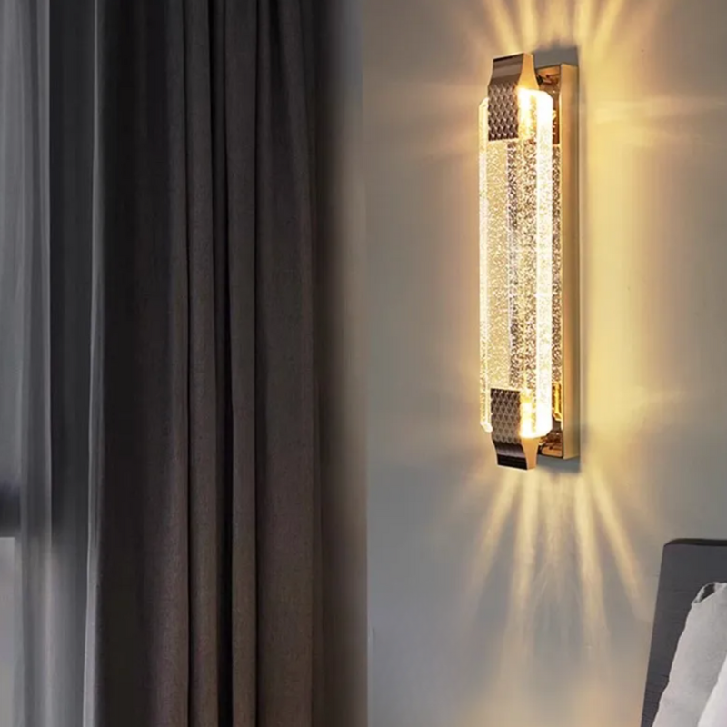 Applique Murale LED de Luxe en Cristal Doré | Éclat Moderne pour Intérieurs Haut de Gamme