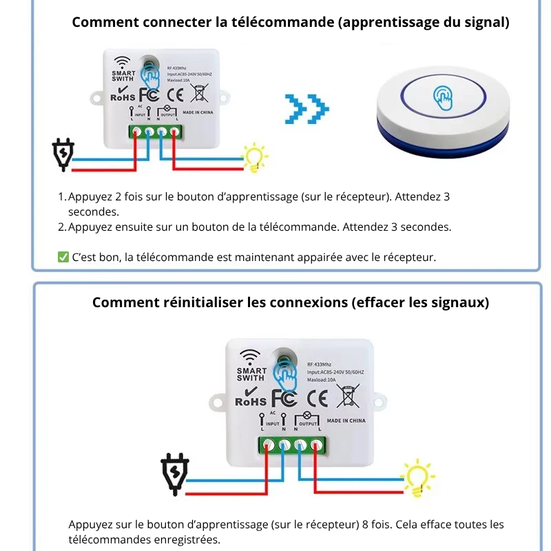 Interrupteur Sans Fil Intelligent | Allumez Vos Appliques en Un Geste