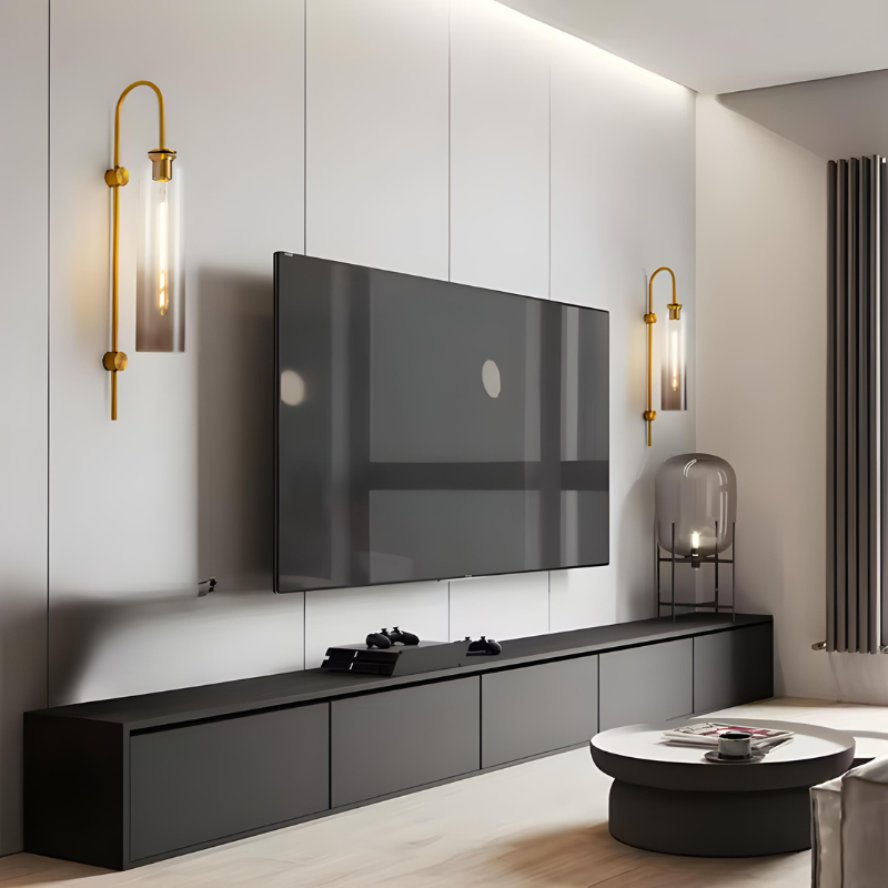 Applique Murale Salon LED Cylindrique en Verre Moderne Nordique