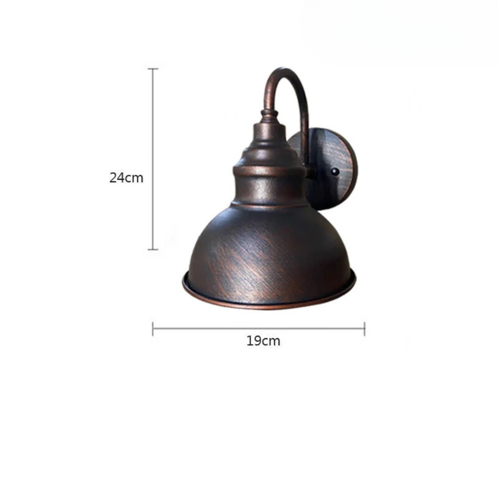 Applique Murale Extérieure Industrielle Rétro Étanche en Métal Vieilli