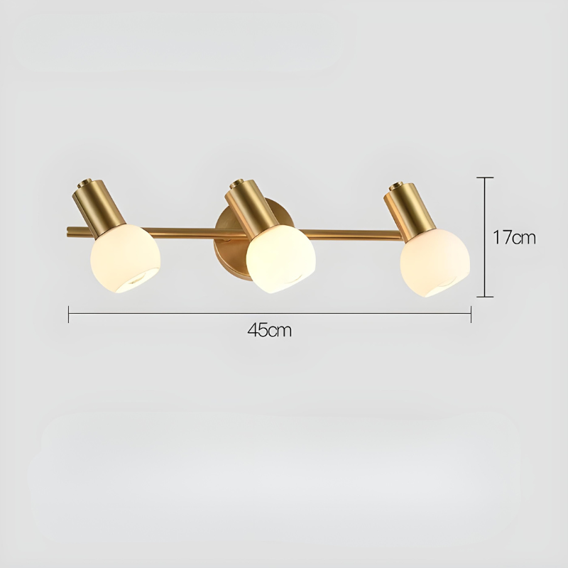 Applique Murale Salle de Bain LED Rotative en Métal et Verre