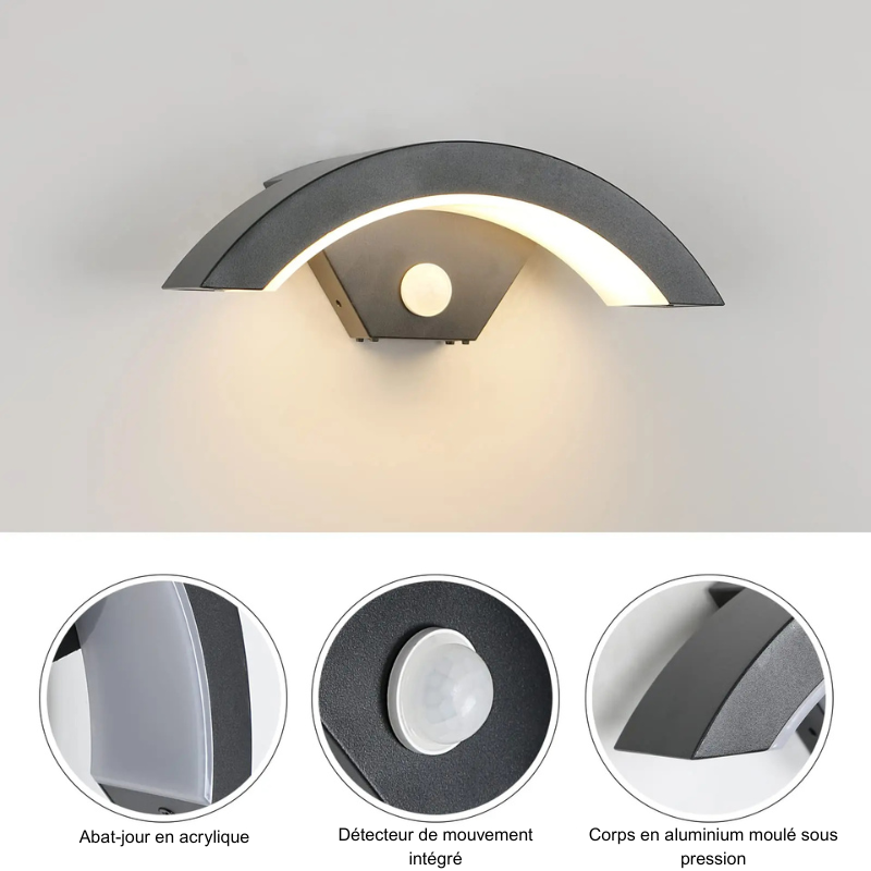 Applique Murale LED Extérieur Moderne avec Capteur