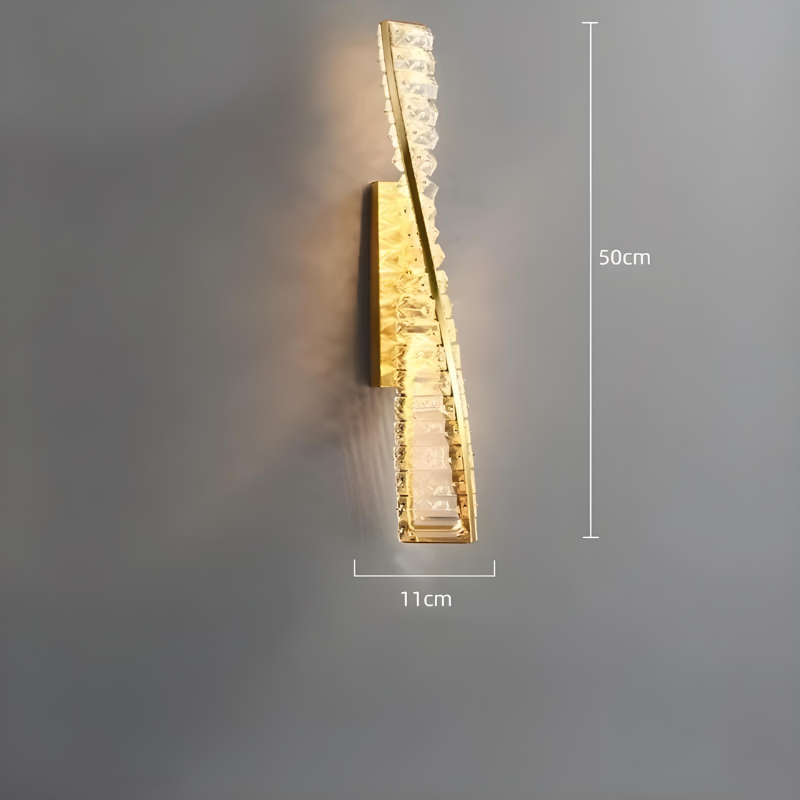 Applique Murale LED Dorée à Éclats de Cristal Haut de Gamme | Design Moderne Décoratif