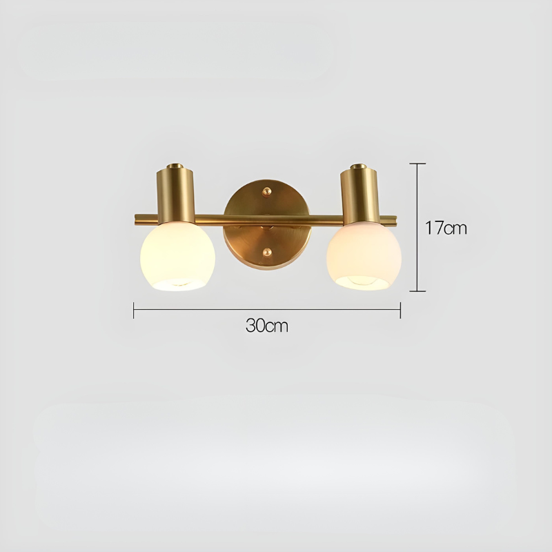 Applique Murale Salle de Bain LED Rotative en Métal et Verre