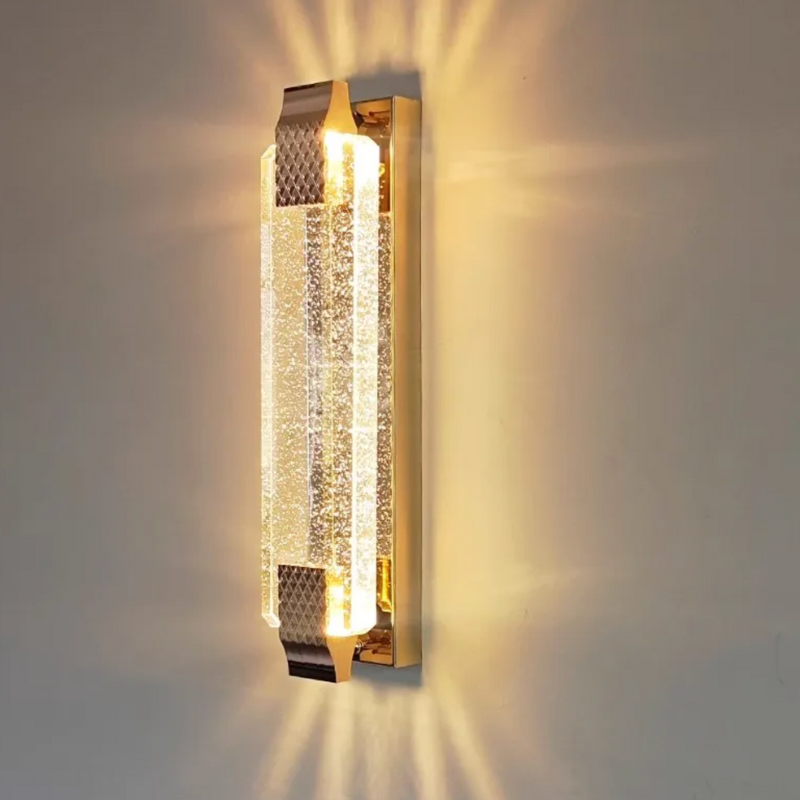 Applique Murale LED de Luxe en Cristal Doré | Éclat Moderne pour Intérieurs Haut de Gamme