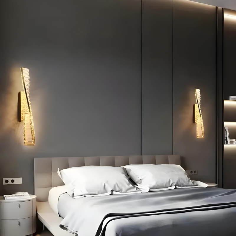 Applique Murale LED Dorée à Éclats de Cristal Haut de Gamme | Design Moderne Décoratif