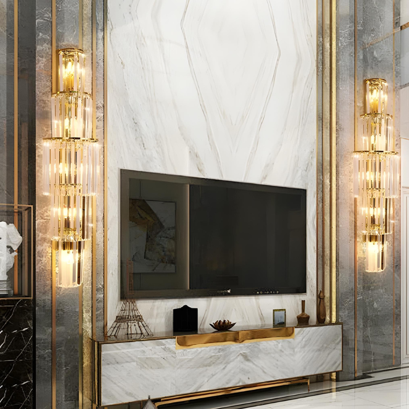 Applique Murale Cristal en Verre Haut de Gamme Moderne pour Salon | Design Hôtel de Luxe