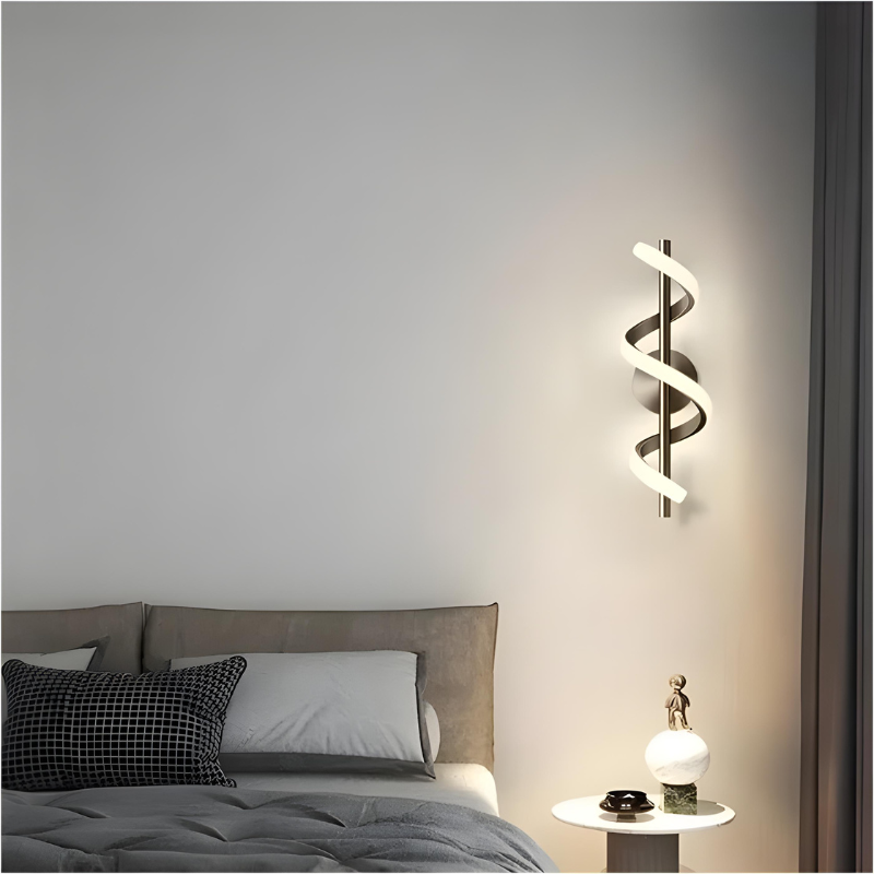 Applique Murale LED Luxe Noir, Blanc et Or