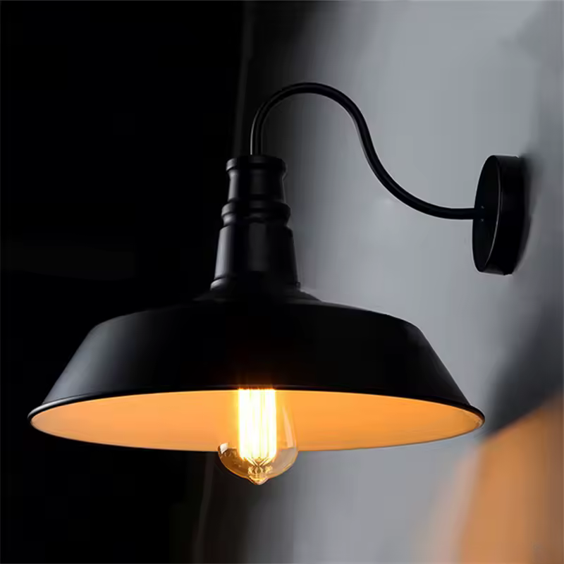 Applique Murale avec Interrupteur | Rétro Industrielle en Fer