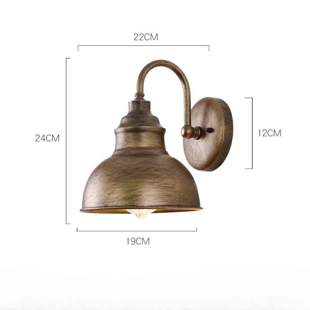 Applique Murale Extérieure Industrielle Rétro Étanche en Métal Vieilli