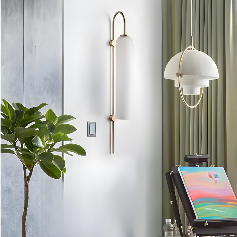 Applique Murale Salon LED Cylindrique en Verre Moderne Nordique