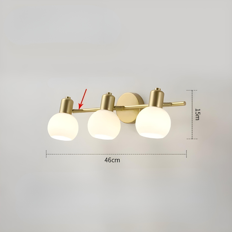 Applique Murale Salle de Bain LED Rotative en Métal et Verre