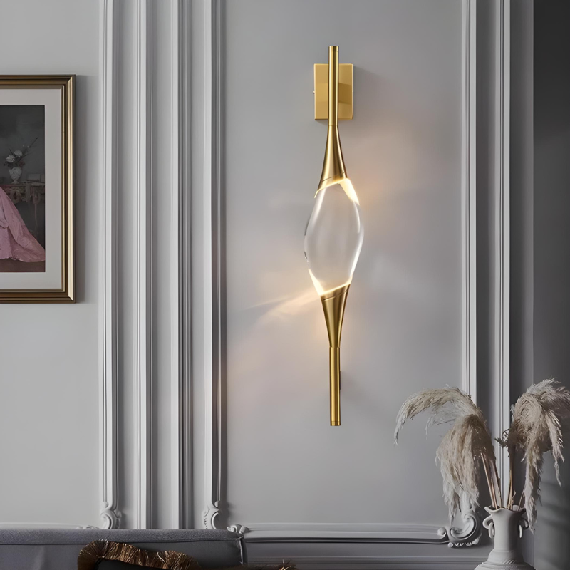 Applique Murale LED Design Décoratif et Moderne en Cuivre et Cristal | Éclairage de Luxe
