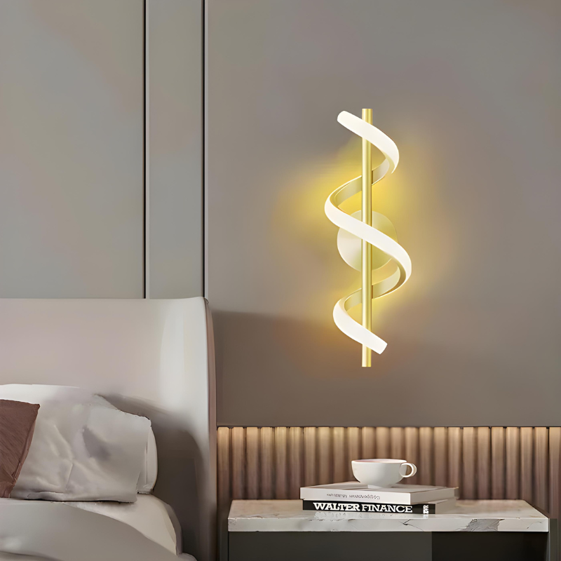 Applique Murale LED Luxe Noir, Blanc et Or