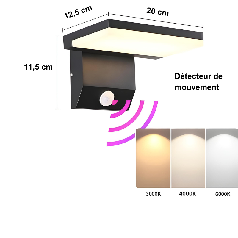 Applique Murale LED Extérieure Moderne et Minimaliste avec Détecteur de Mouvement