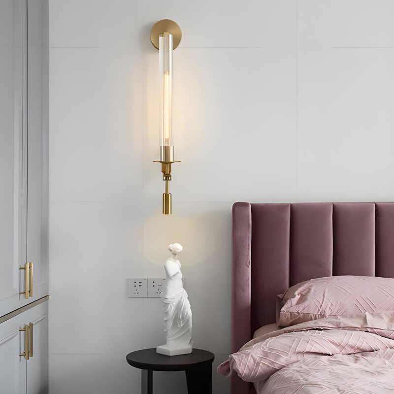 Applique Murale en Verre Canne Dorée Design | Look Hôtel Haut de Gamme