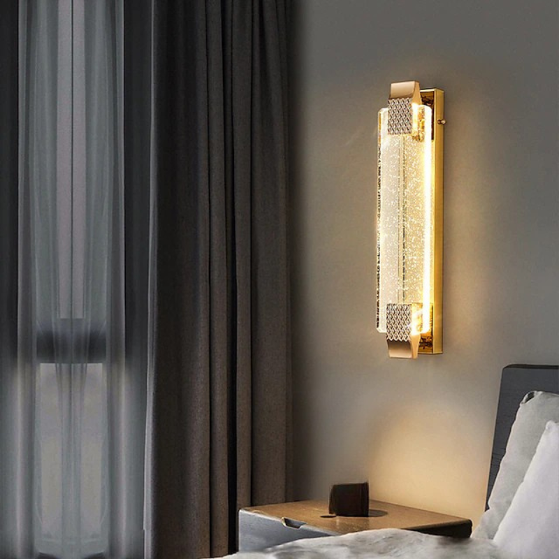 Applique Murale LED de Luxe en Cristal Doré | Éclat Moderne pour Intérieurs Haut de Gamme