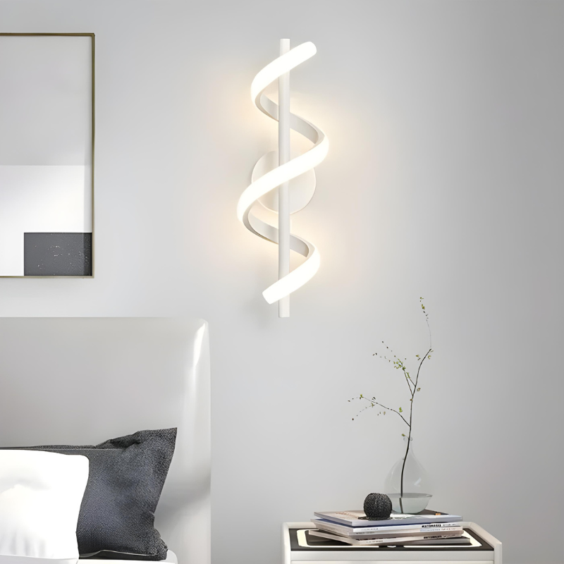 Applique Murale LED Luxe Noir, Blanc et Or