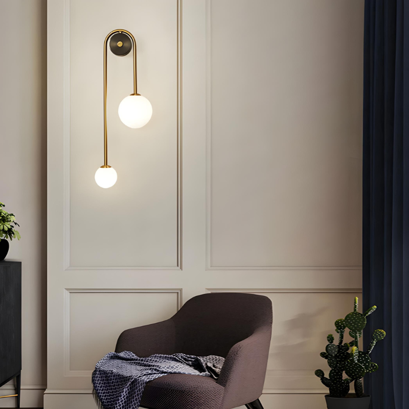 Applique Murale LED Minimaliste Nordique Décoratif et Design | Double Sphère