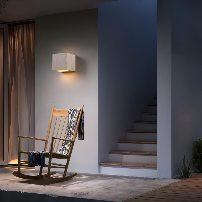 Applique Murale Extérieure Minimaliste Moderne en Pierre Naturelle