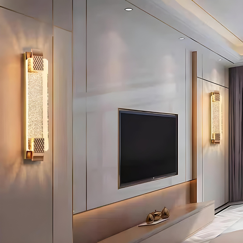 Applique Murale LED de Luxe en Cristal Doré | Éclat Moderne pour Intérieurs Haut de Gamme