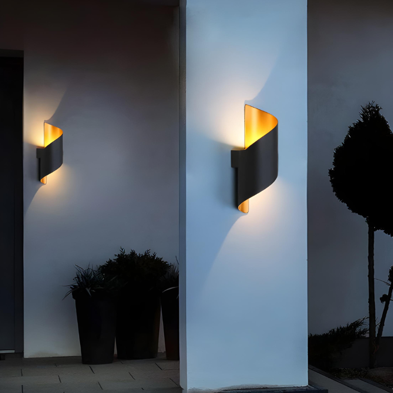 Applique Murale LED Extérieure Scandinave Design Spiralé Minimaliste et Moderne | Étanche