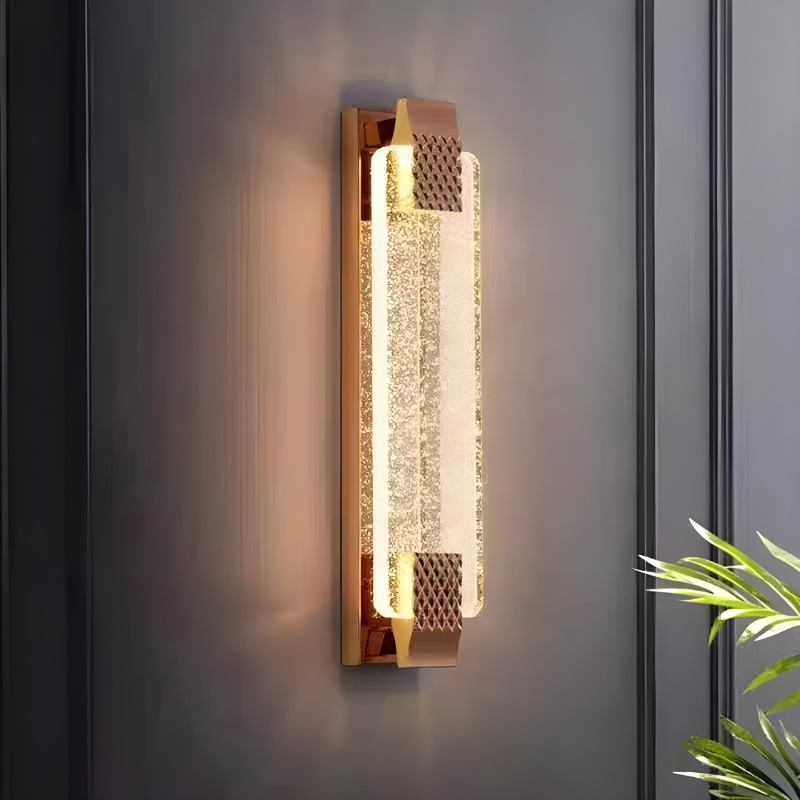 Applique Murale LED de Luxe en Cristal Doré | Éclat Moderne pour Intérieurs Haut de Gamme