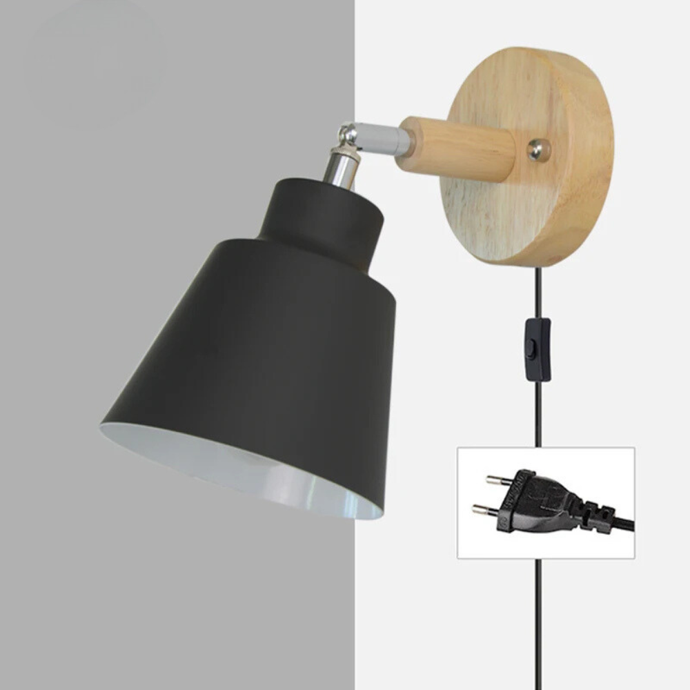 Applique Murale en Bois avec Interrupteur | Scandinave