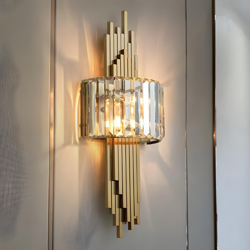 Applique Murale Cristal pour Salon Moderne | Design Doré Haut de Gamme