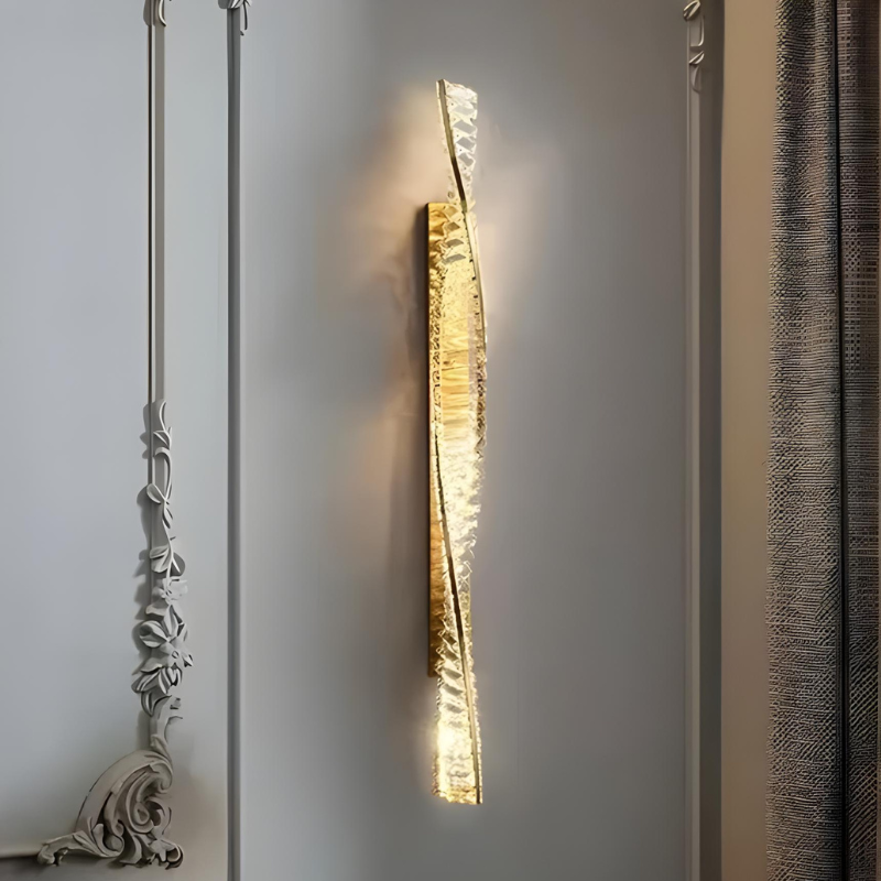 Applique Murale LED Dorée à Éclats de Cristal Haut de Gamme | Design Moderne Décoratif